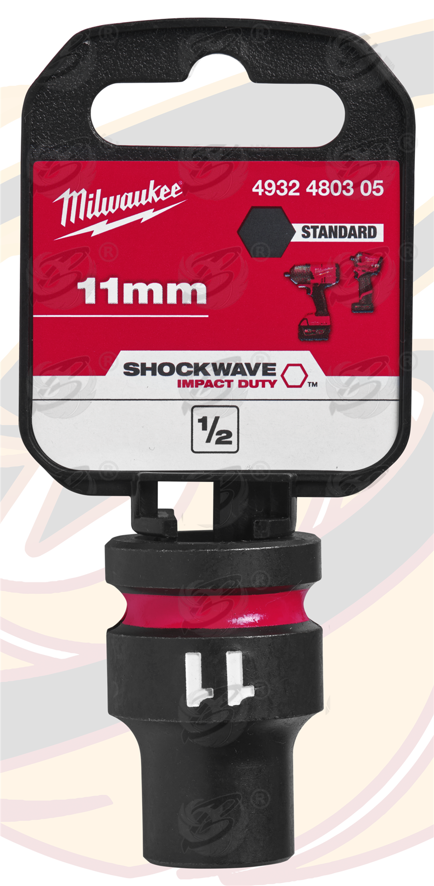 Milwaukee 11mm 1/2" Drive 6 Point Shallow Impact Socket ( Single ) ( 4932480305 )
