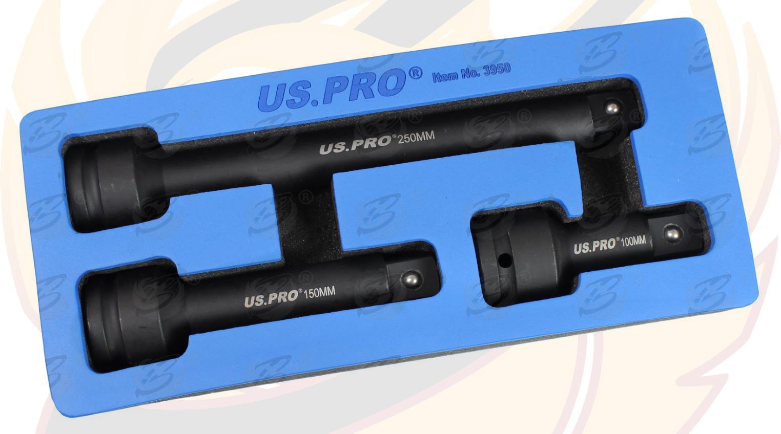 US Pro 3 Piece 3/4" Drive Impact Extension Bars 4" - 6" - 10"  3950