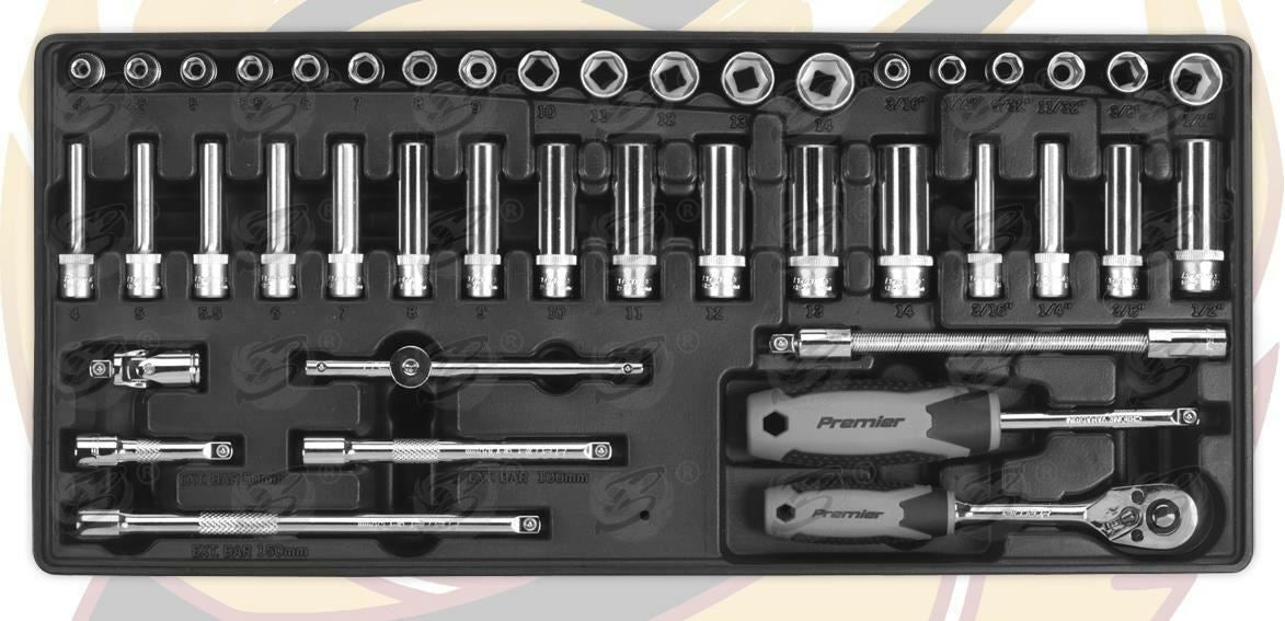 Sealey 43 Piece 1/4" Drive 6 Point Socket Set 4mm - 14mm ( TBT33 )