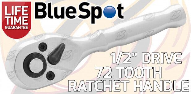 BLUESPOT 1/2" DRIVE 72 TOOTH STUBBY RATCHET HANDLE