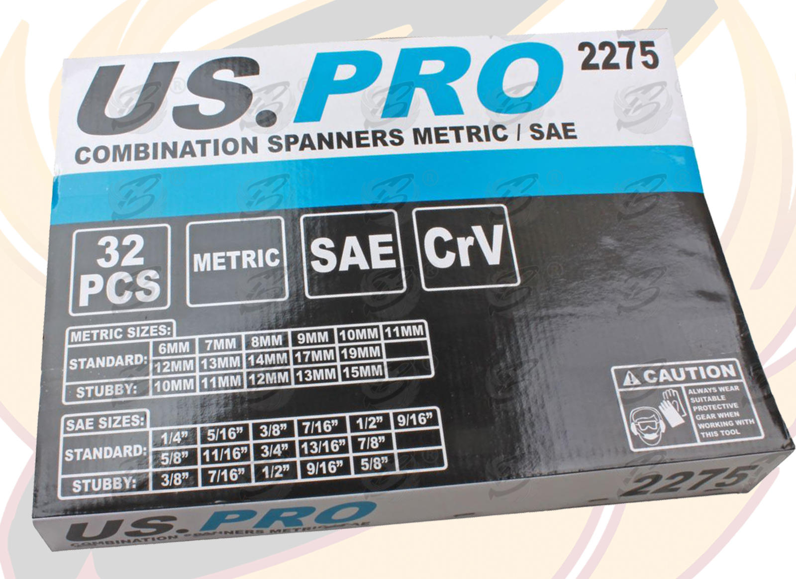 US Pro 32 Piece Combination Spanners Metric / Sae - Foam Tray ( 2275 )