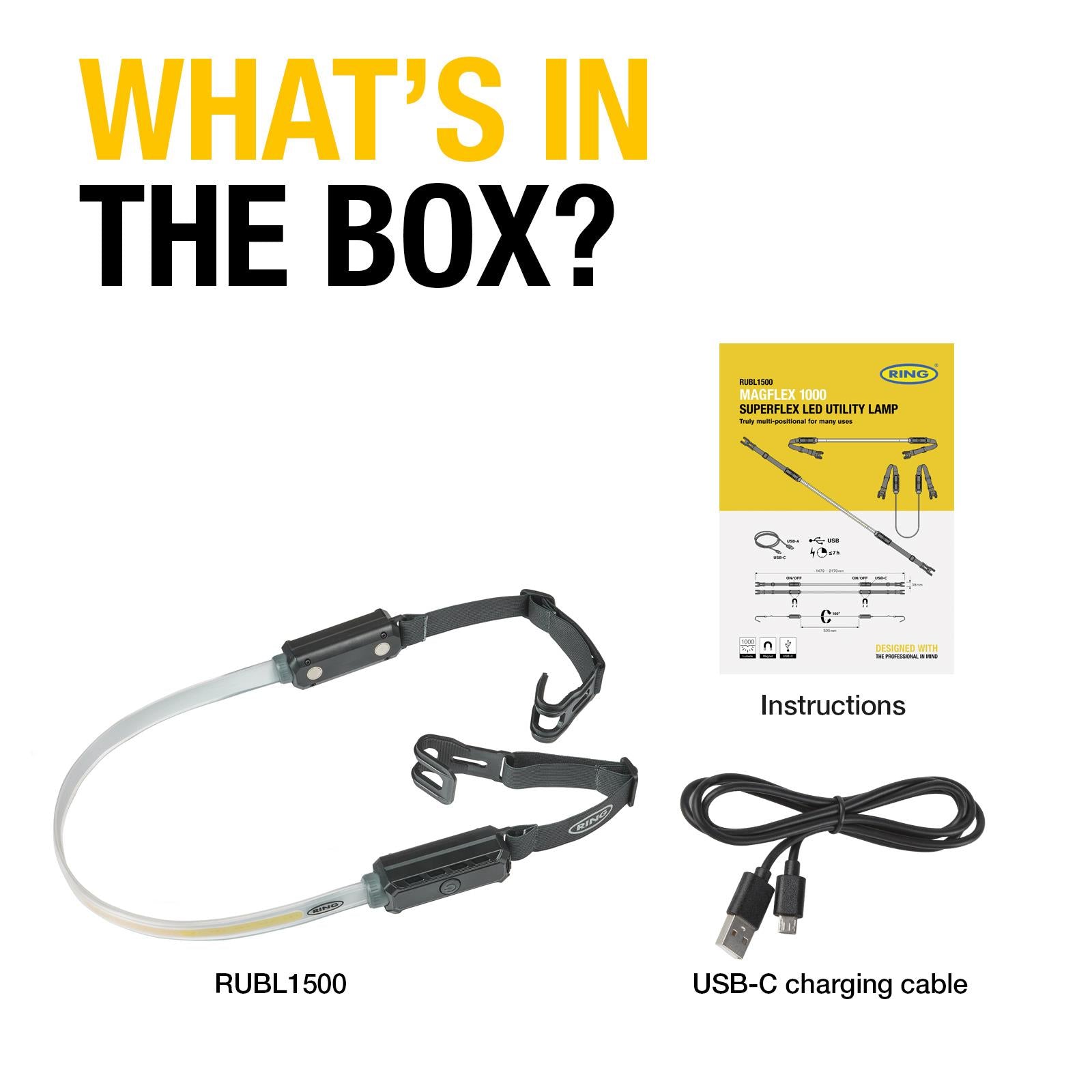 Ring Flexible Under Bonnet Work Light ( 1000 Lumens )  RUBL1500