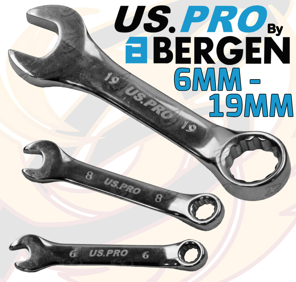 US PRO 26PCS SPANNERS & STUBBY COMBINATION SPANNER SET 6MM - 22MM