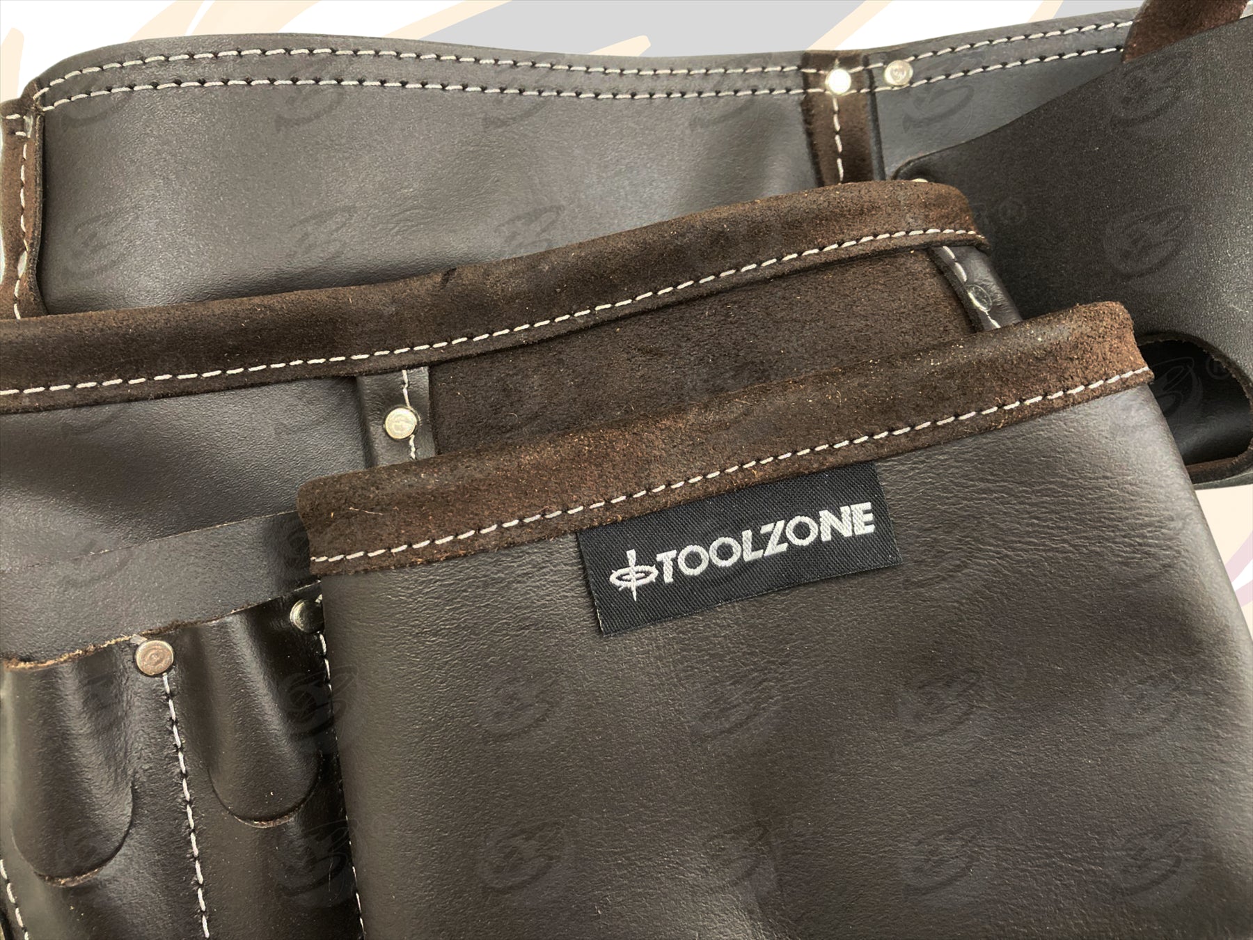 TOOLZONE  DOUBLE LEATHER WORK BELT