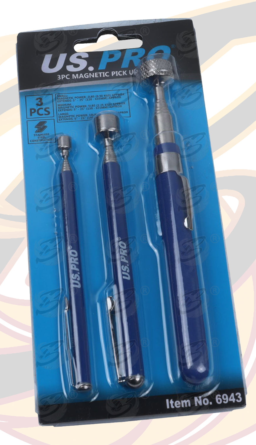 US PRO 3PC MAGNETIC PICK UP TOOL