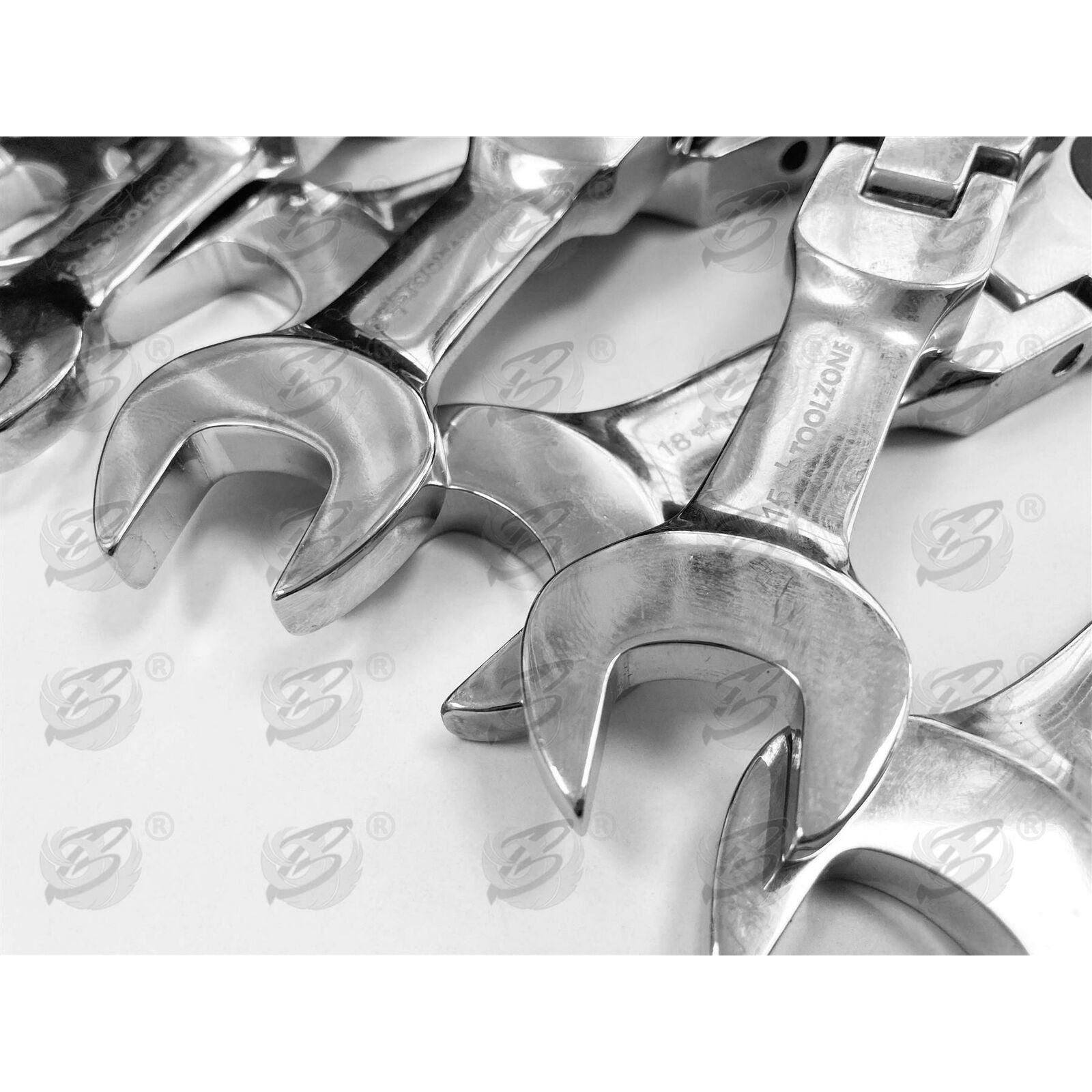 Toolzone 12 Piece Combination Stubby Flexible Ratchet Spanner Set 8mm - 19mm ( SP179 )