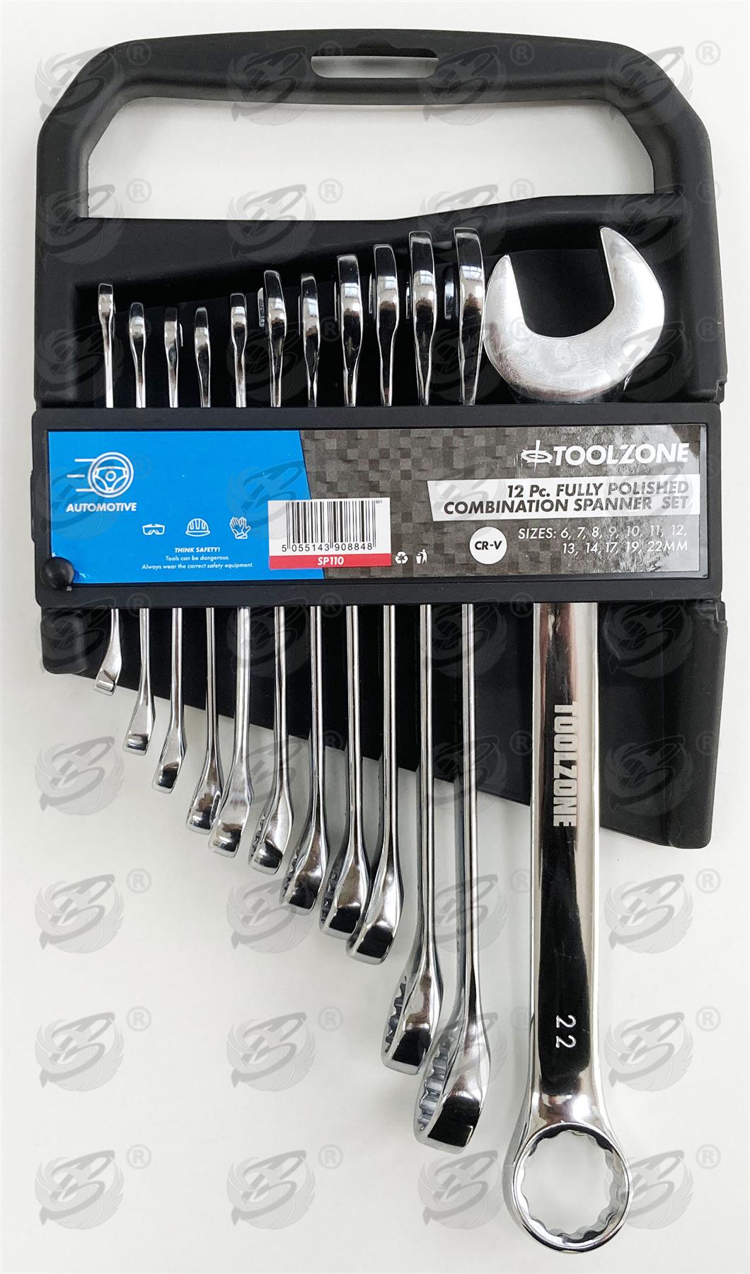 TOOLZONE 12PCS COMBINATION SPANNER SET 6MM - 22MM
