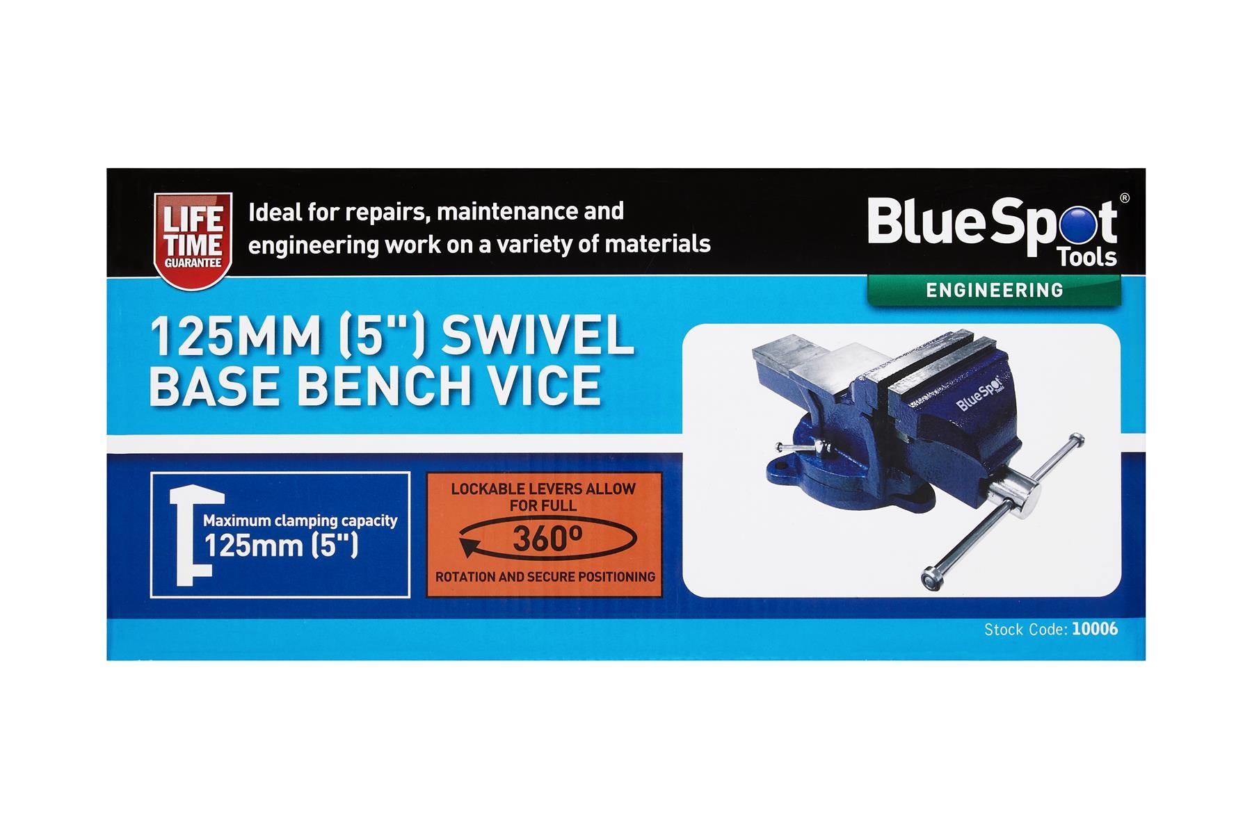 BlueSpot 125mm (5") 360º Swivel Base Bench Vice  10006