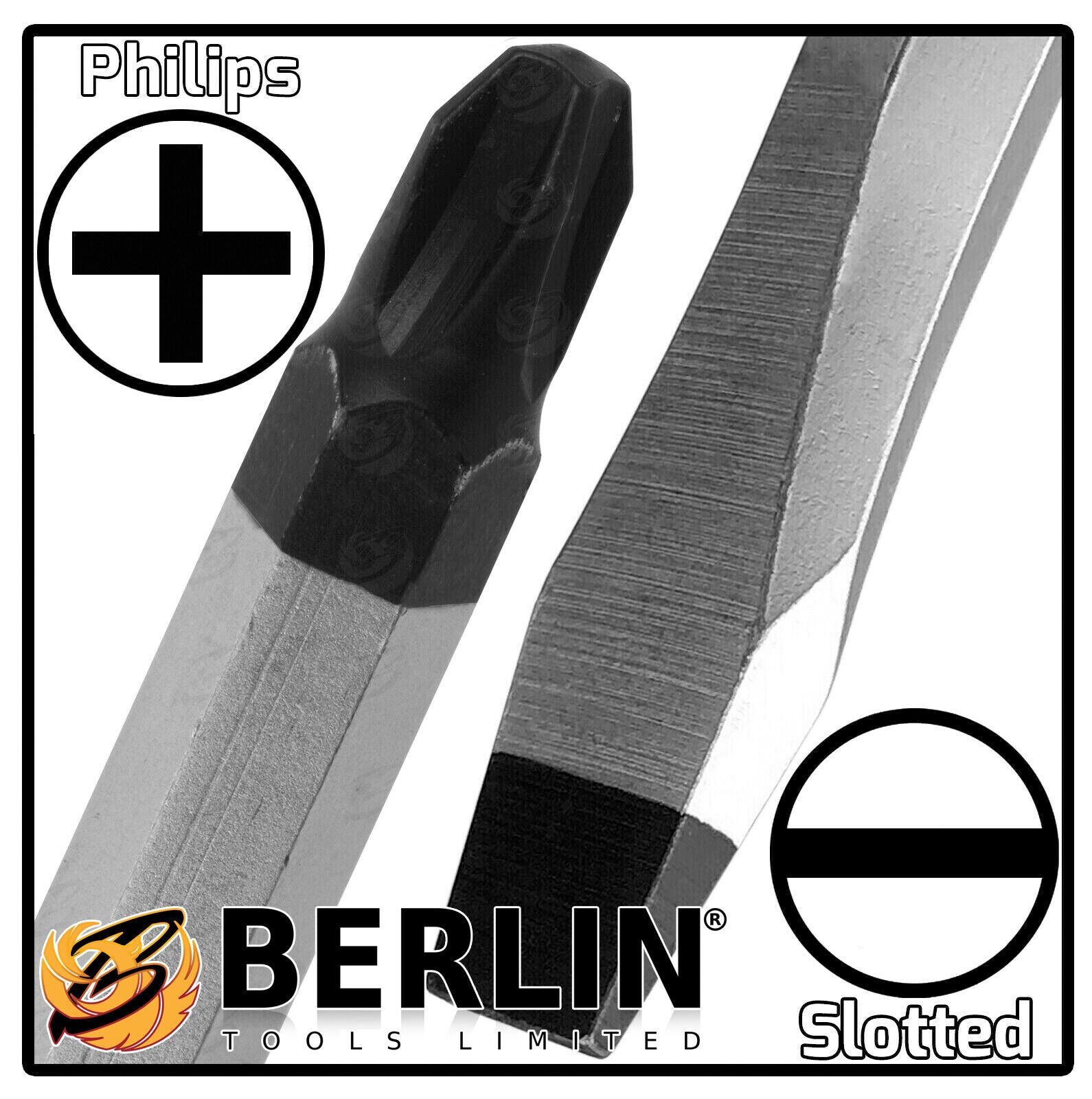 US Pro 12 Piece Magnetic Go Through Screwdriver Set ( Slotted - PHillips ) 1610