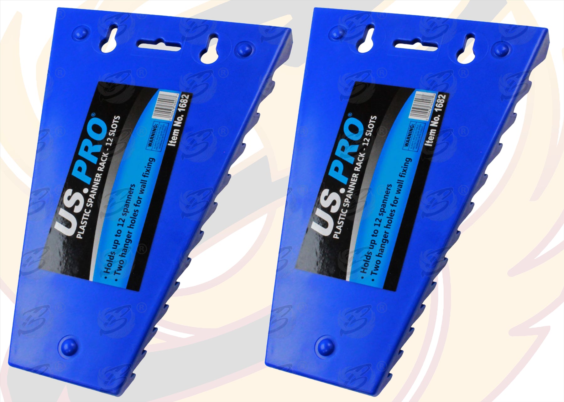 US PRO PLASTIC SPANNER RACK ( HOLDS 12 SPANNERS ) ( x 2 )