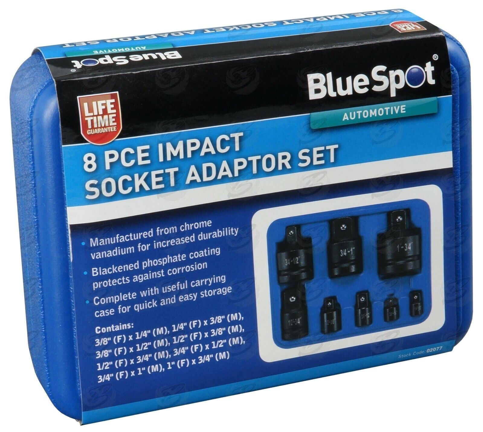BlueSpot 8 Piece Impact Socket Ada Pointer Set ( 1/4" - 1" ) ( 02077 )