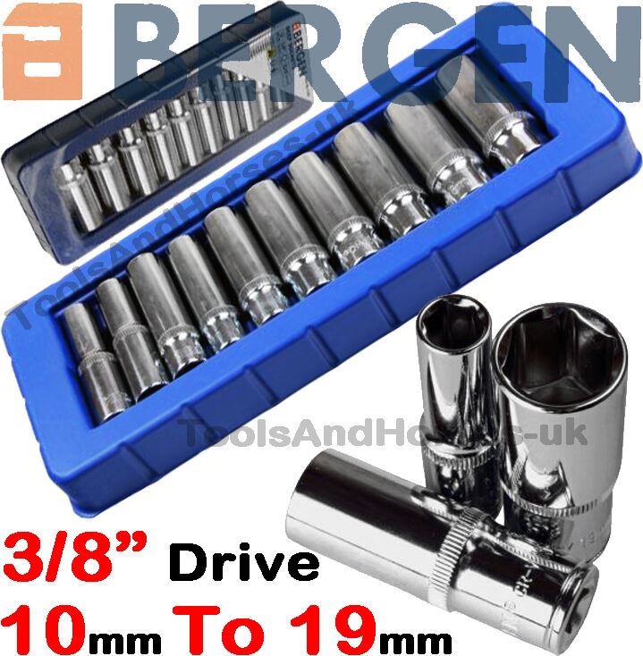 US PRO 10PCS 3/8" DRIVE DEEP SOCKETS 10MM - 19MM