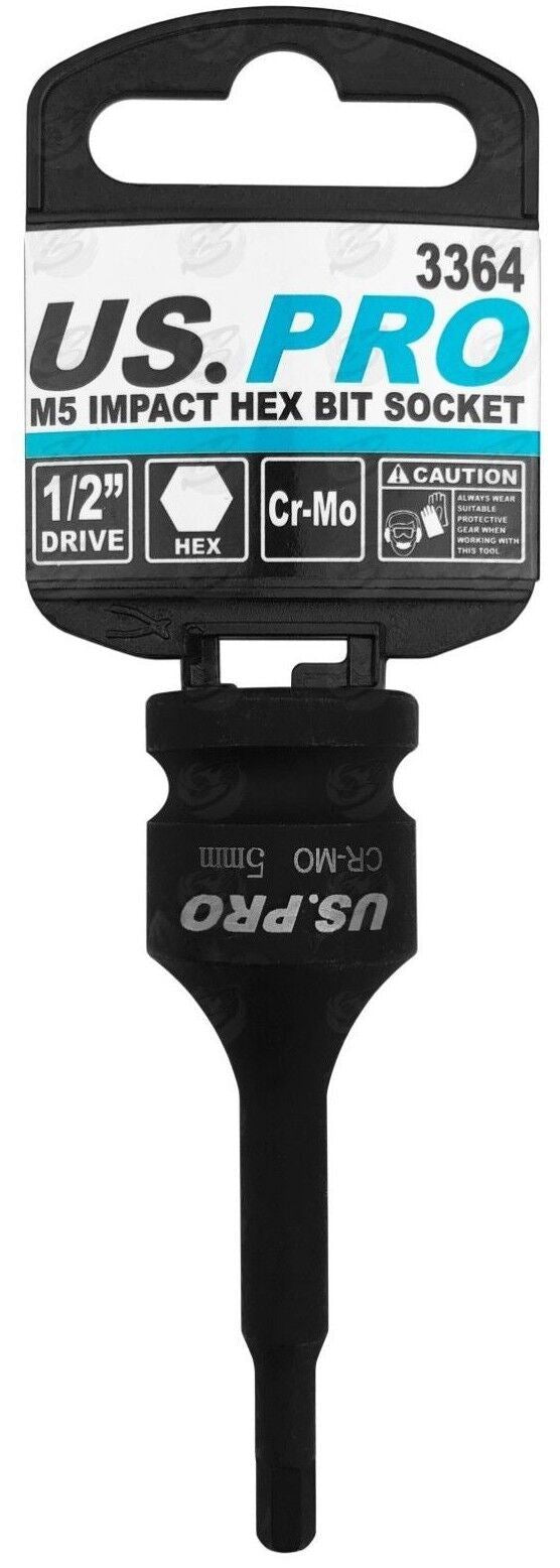 US PRO H5 1/2" DRIVE 78MM LONG IMPACT HEX BIT SOCKET ( SINGLE )