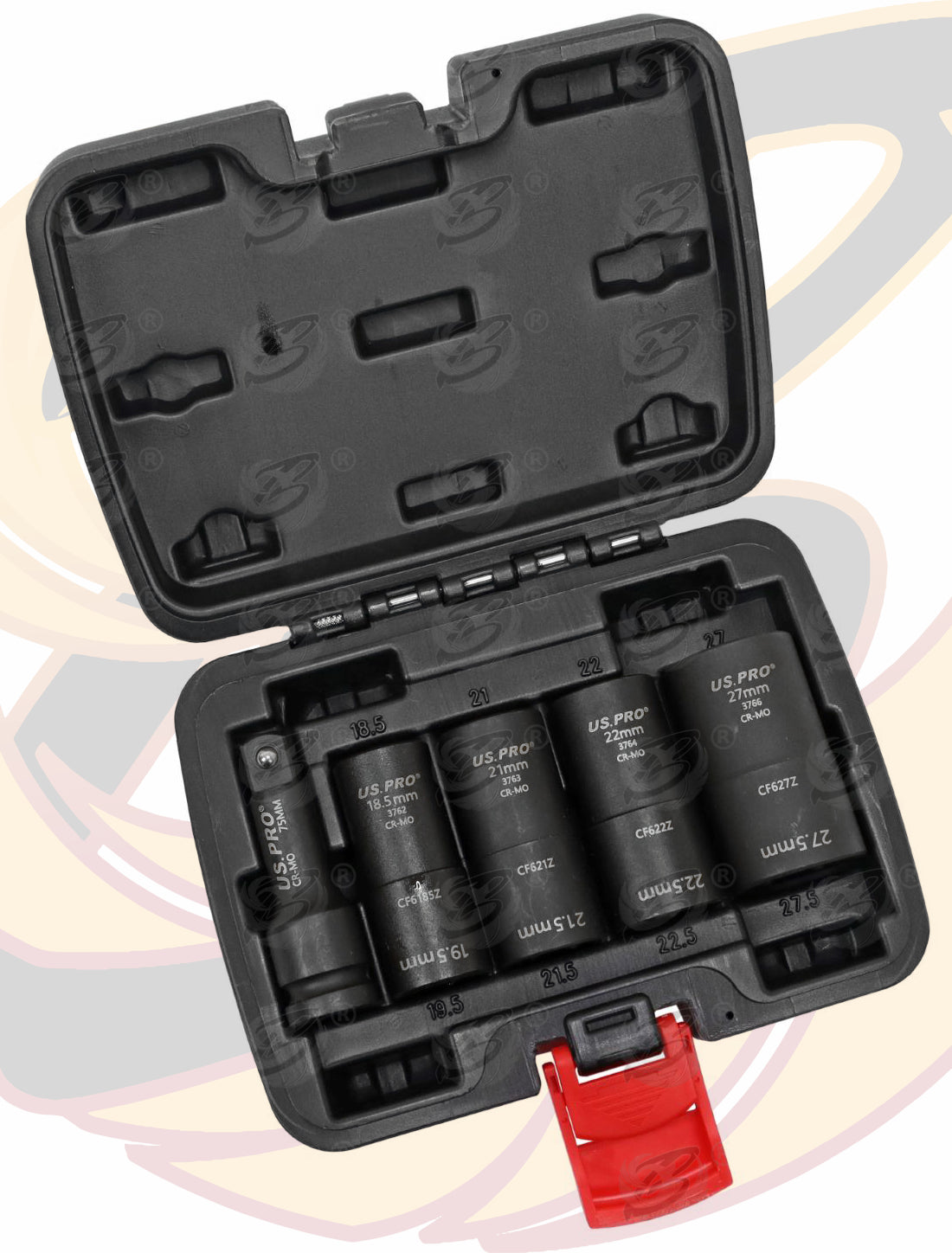 US PRO 5PCS 1/2" DRIVE 6 POINT IMPACT FLIP NUT SOCKETS 18.5MM - 27.5MM