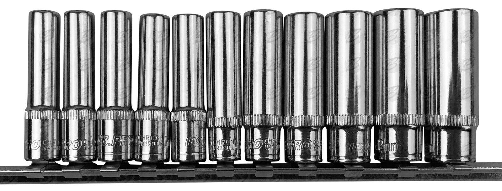 US Pro 11 Piece 1/4" Drive 6 Point Deep Sockets 4mm - 13mm 3240