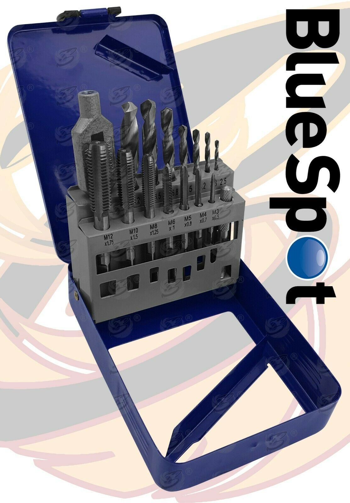 BLUESPOT 15PCS METRIC DRILL & TAP SET M3 - M12