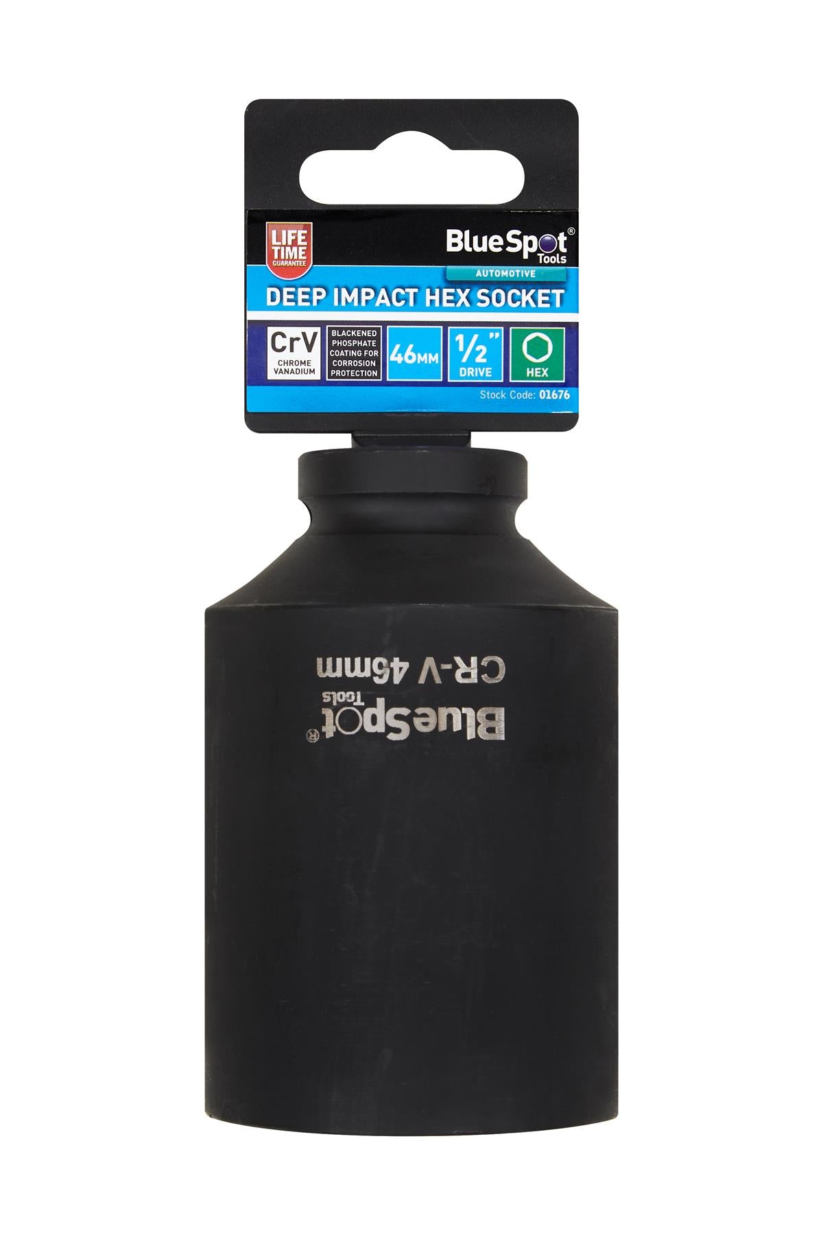 BlueSpot 46mm 1/2" Drive 6 Point Deep Impact Socket ( 100mm Deep )  01676