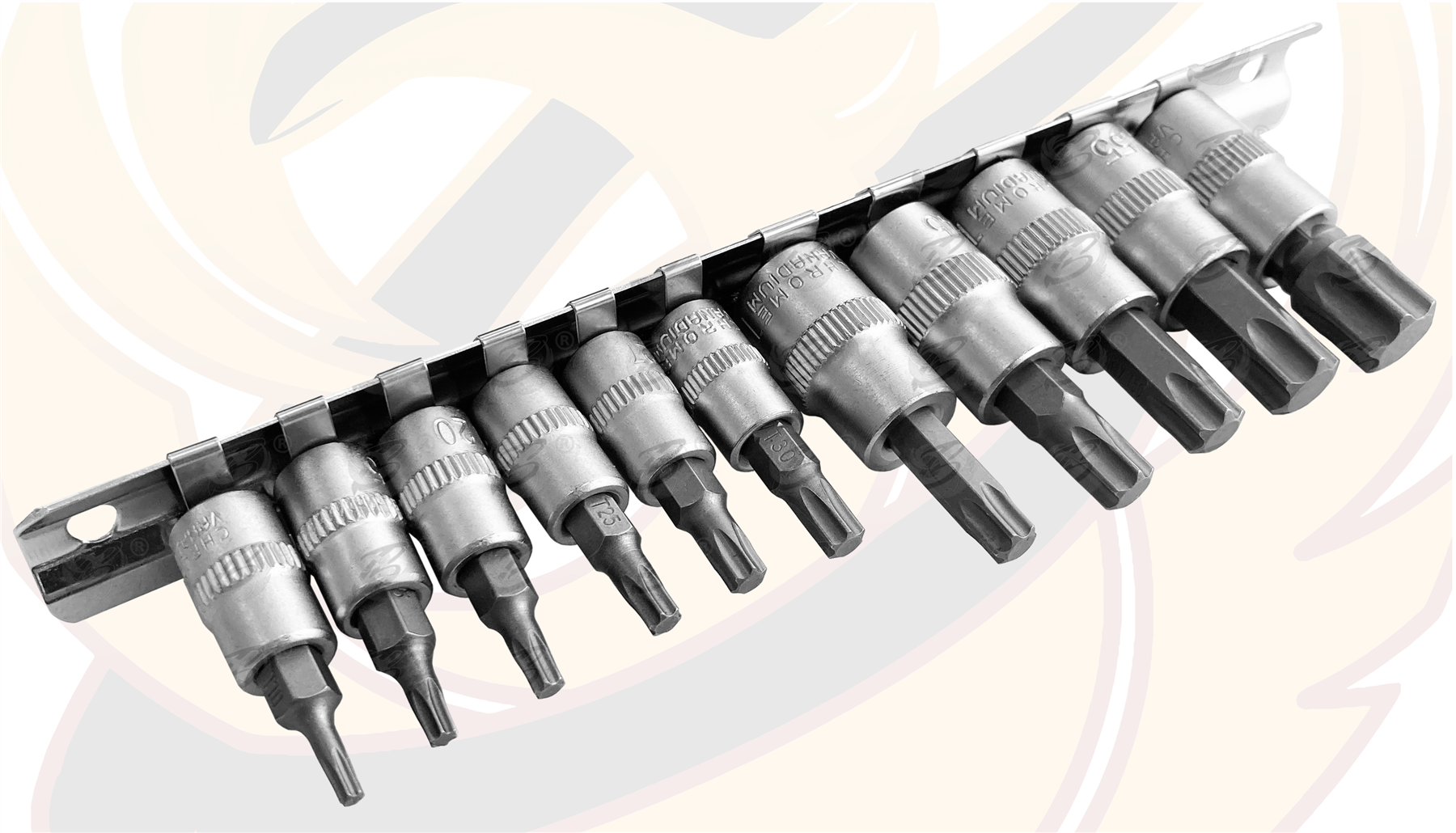 Toolzone 11 Piece 1/4" & 3/8" Drive Torx Bit Sockets T10 - T60 ( SD078 )