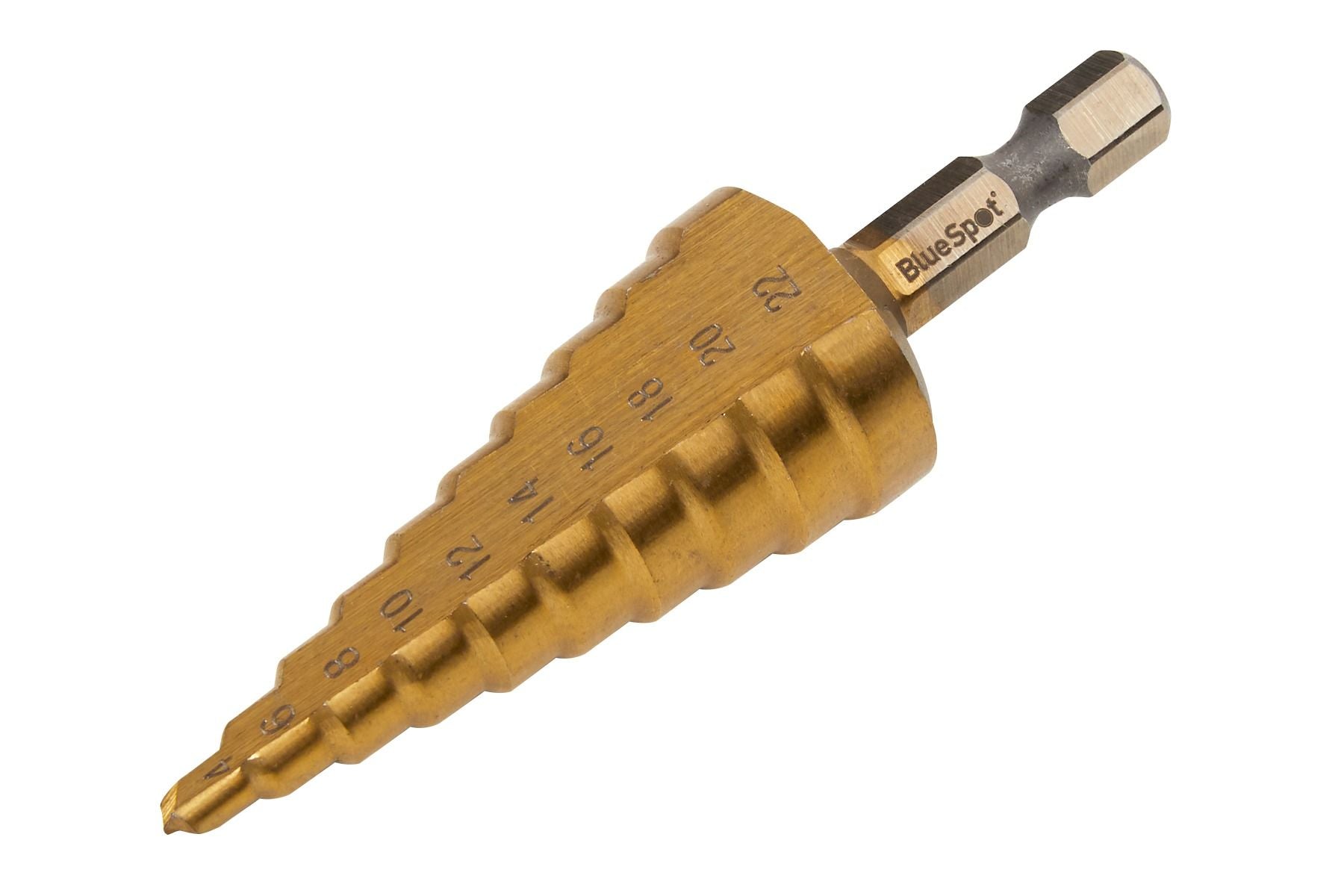 BlueSpot HSS Step Drill 4mm - 22mm With 1/4" Hex Shank ( 32052 )