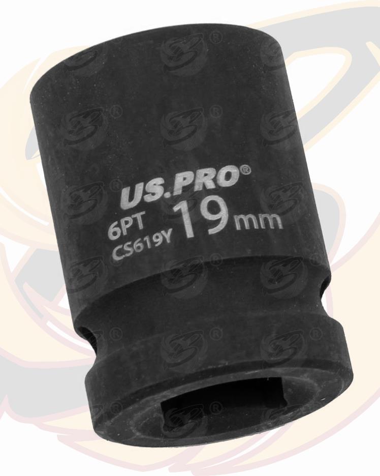 US PRO 19MM 1/2" DRIVE 6 POINT SHALLOW IMPACT SOCKET ( SINGLE )
