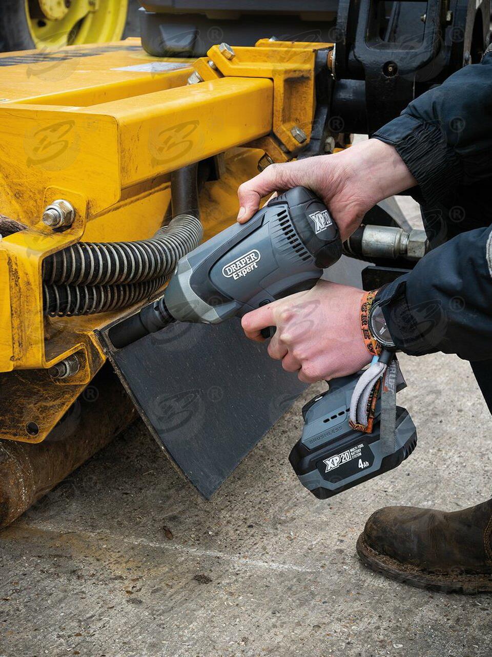 DRAPER 20V 1000NM 1/2" DRIVE CORDLESS IMPACT WRENCH BRUSHLESS x2 4AH LI-ION BATTERIES