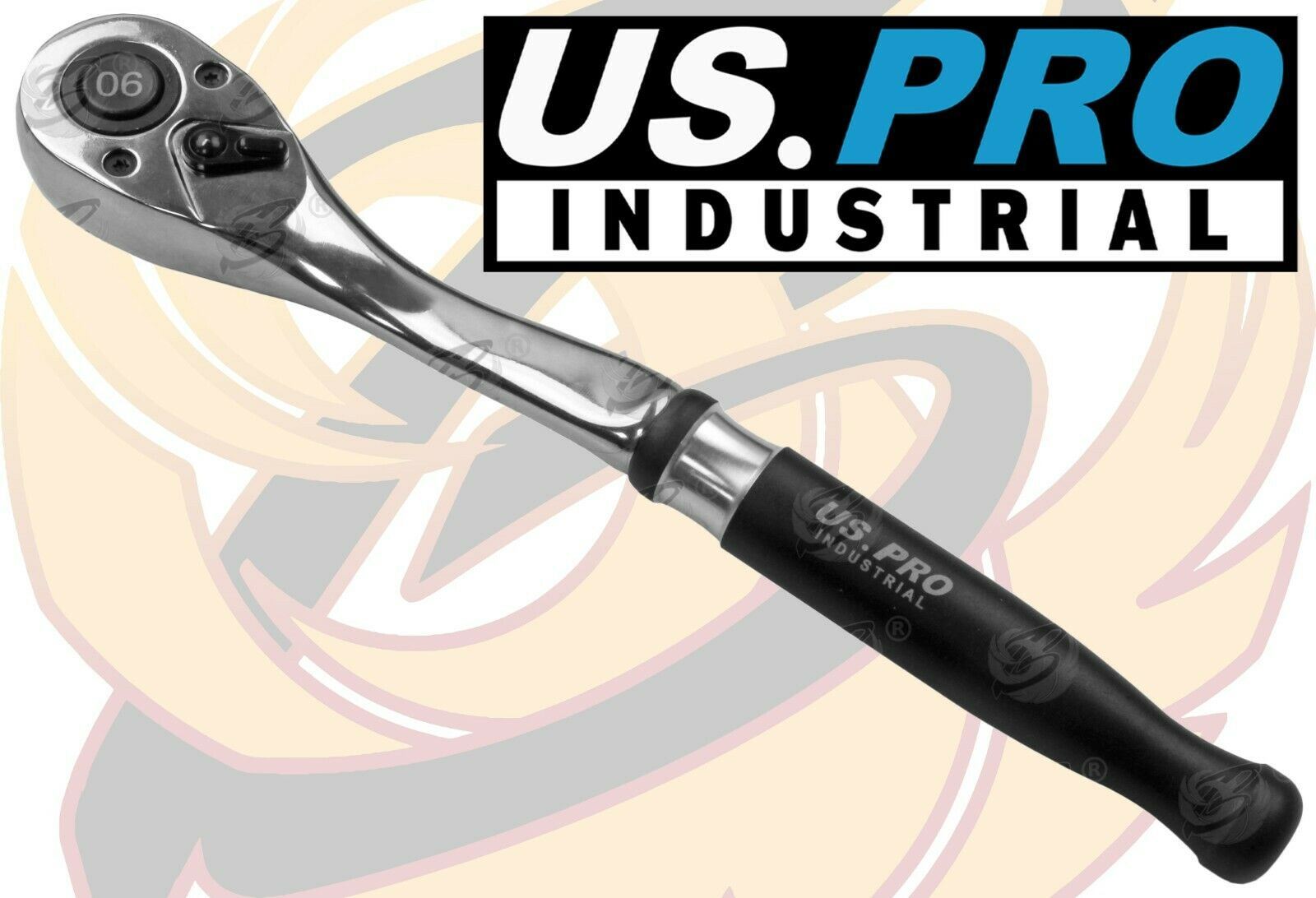 US PRO INDUSTRIAL 1/2" DRIVE 90 TOOTH CURVED RATCHET HANDLE
