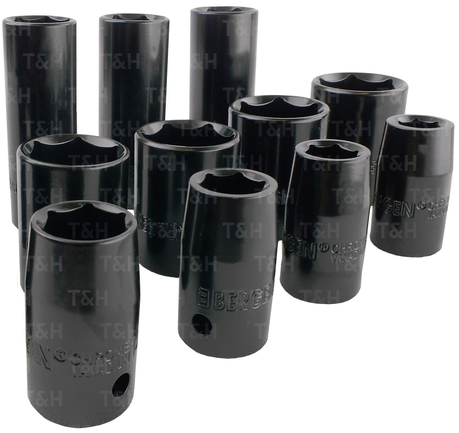 US Pro 37 Piece 3/8" & 1/2" Drive 6 Point Deep & Shallow Metric & Sae Impact Socket  3835
