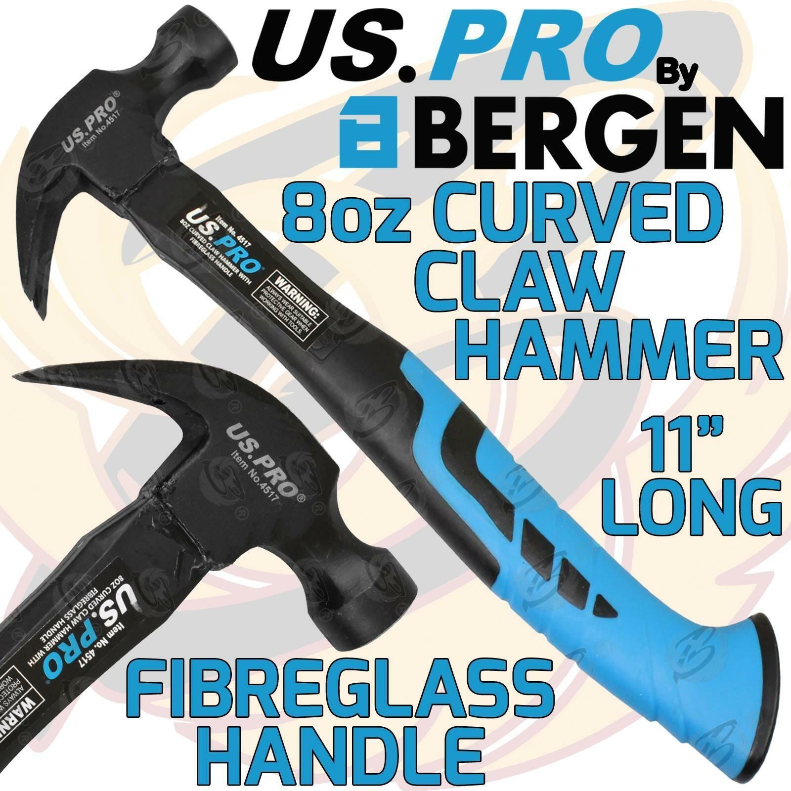 US Pro 8Oz Fibreglass Claw Hammer  4517