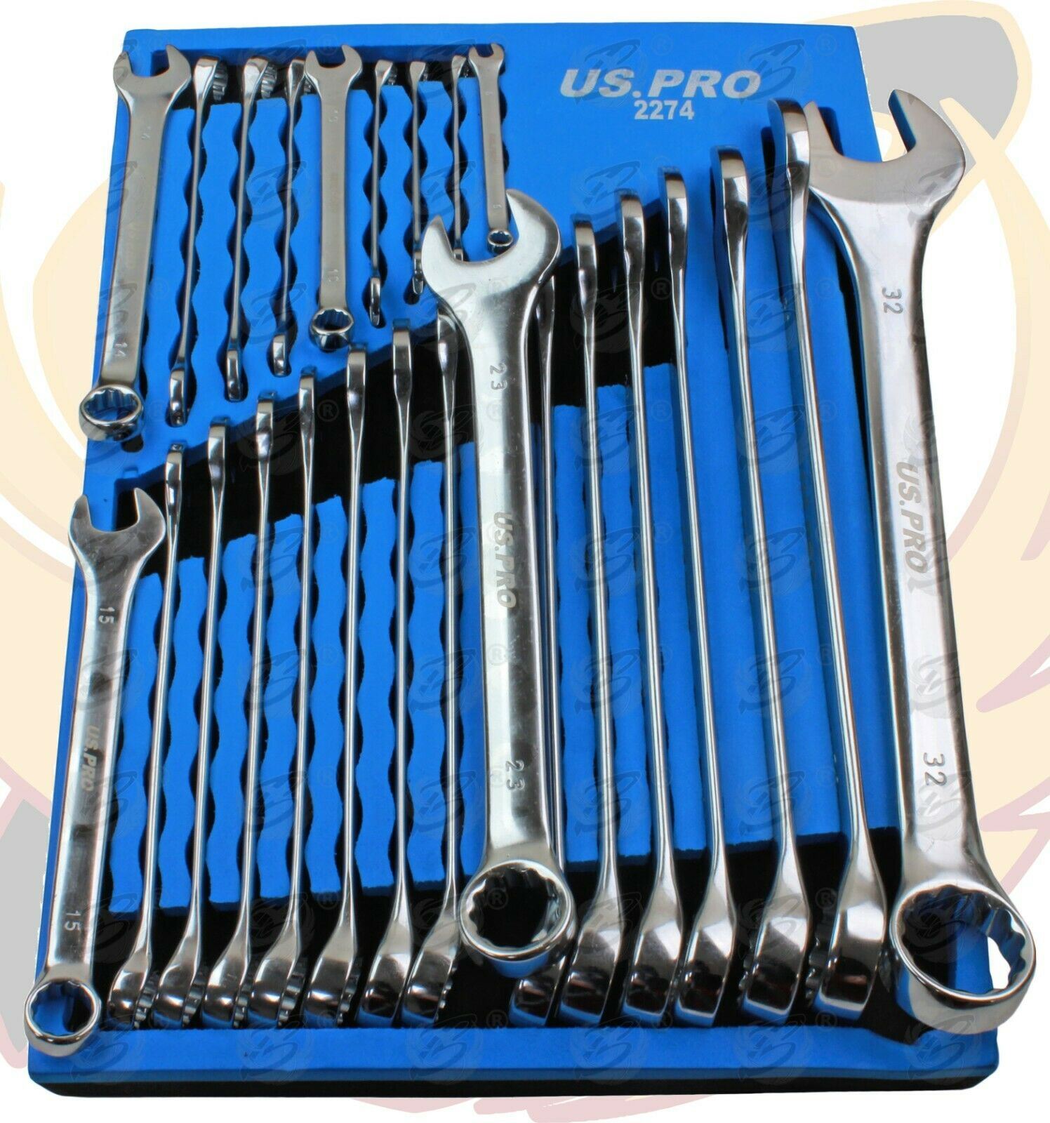 US PRO 25PCS COMBINATION SPANNER SET 6MM - 32MM