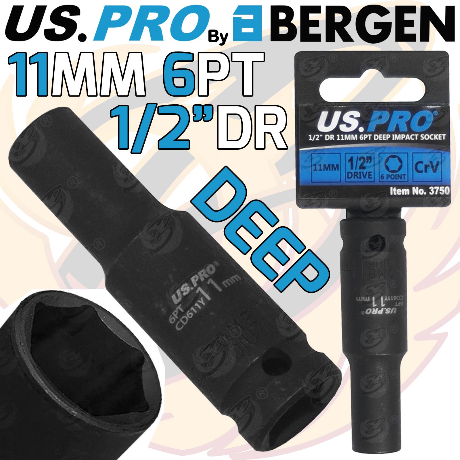 US PRO 11MM 1/2" DRIVE 6 POINT DEEP IMPACT SOCKET ( SINGLE )
