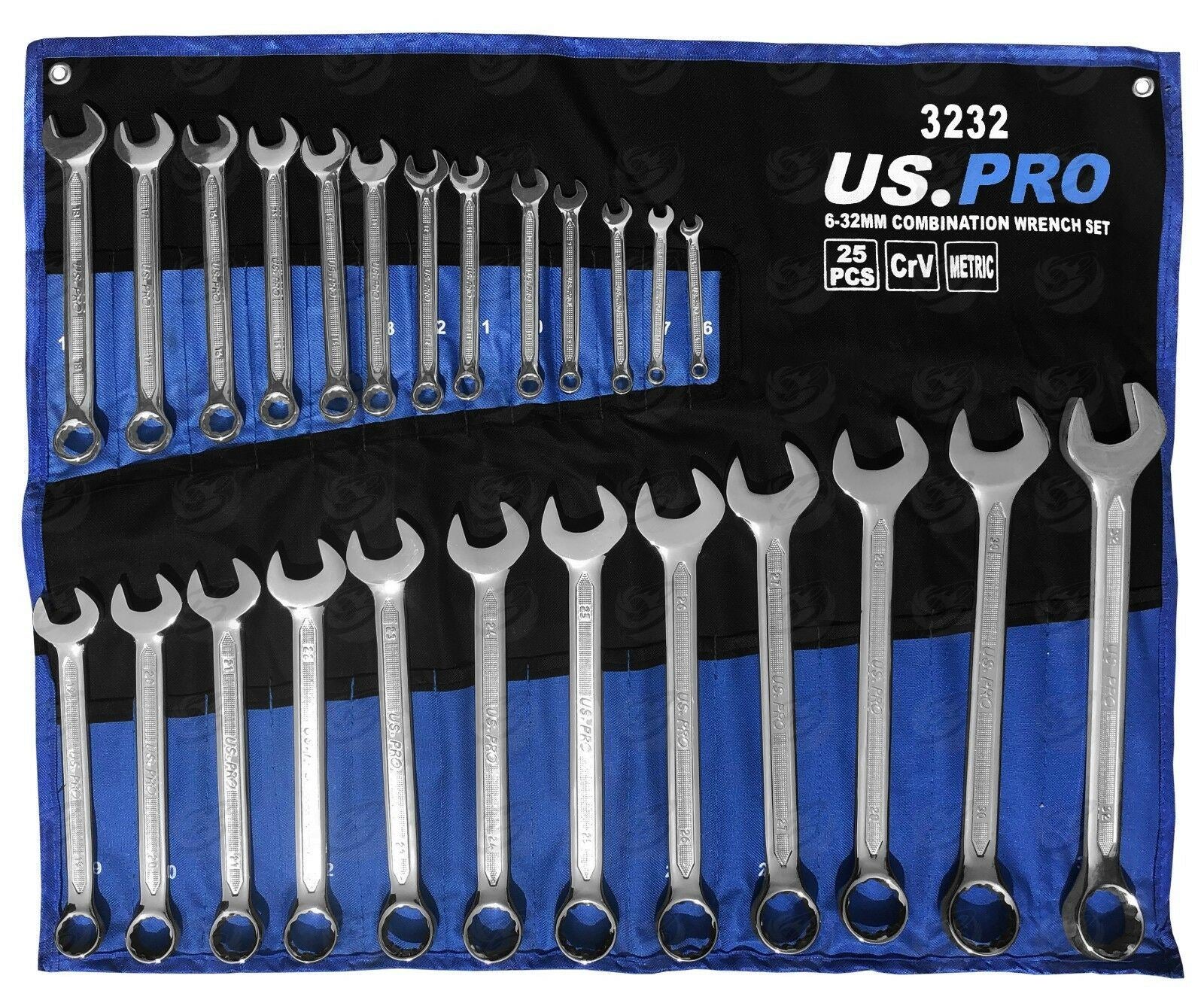 US PRO 25PCS COMBINATION SPANNERS 6MM - 32MM