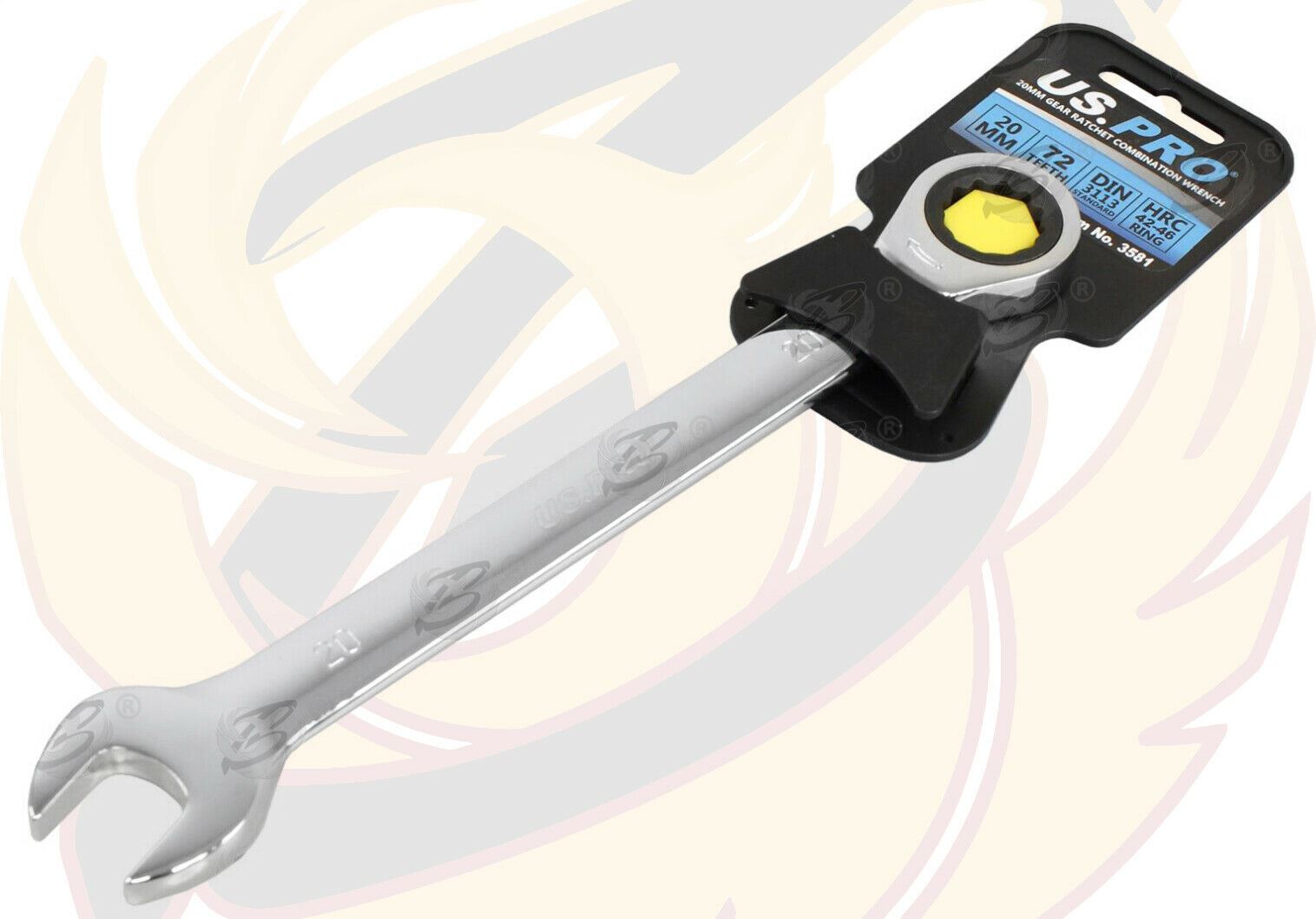 US PRO 20MM 72 TOOTH RATCHET SPANNER