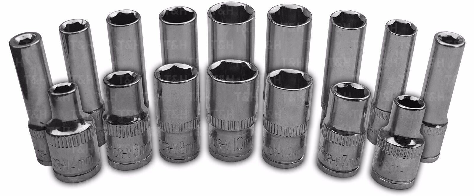 US Pro 24 Piece 1/4" Drive 6 Point Socket Set 4mm - 13mm  3253