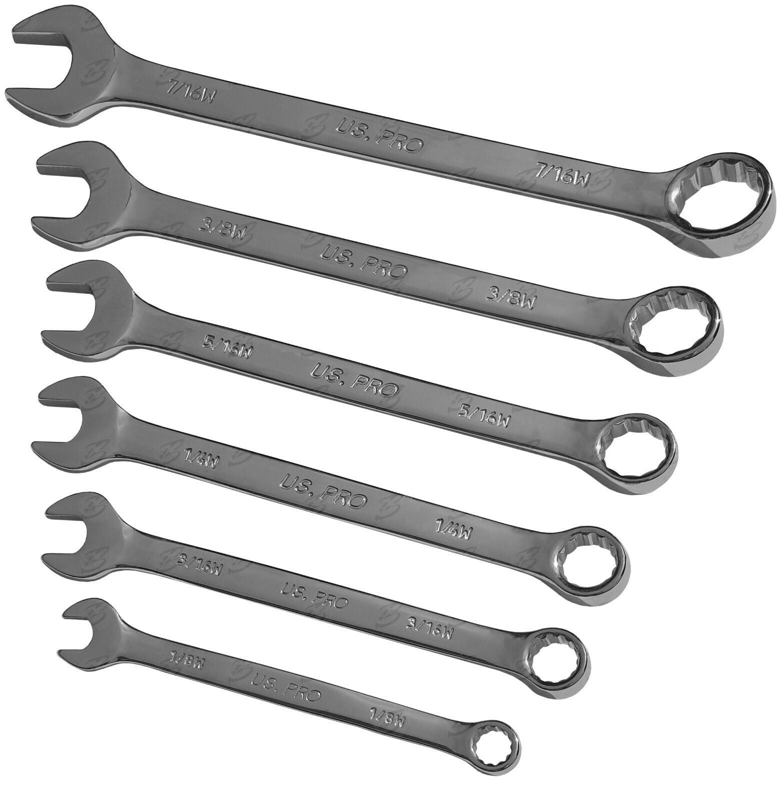 US PRO 10PCS WHITWORTH COMBINATION SPANNERS 1/8" - 11/16"