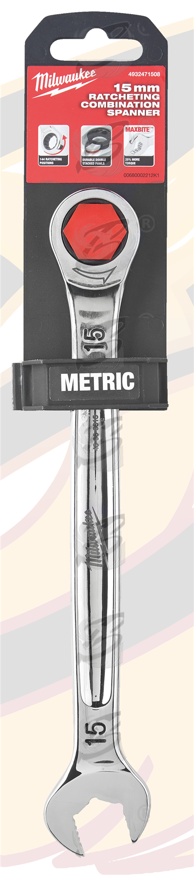 Milwaukee 15mm 144 Teeth Maxbite Ratchet Spanner ( 4932471508 )
