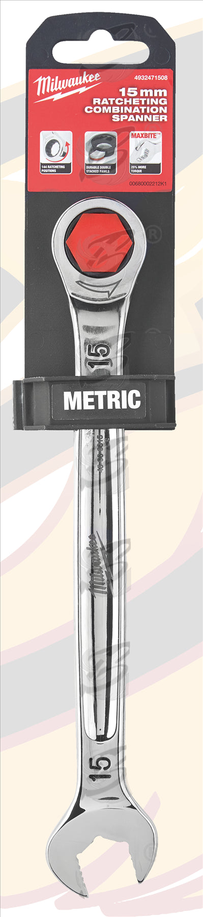 MILWAUKEE 15MM 144 TEETH MAXBITE RATCHET SPANNER