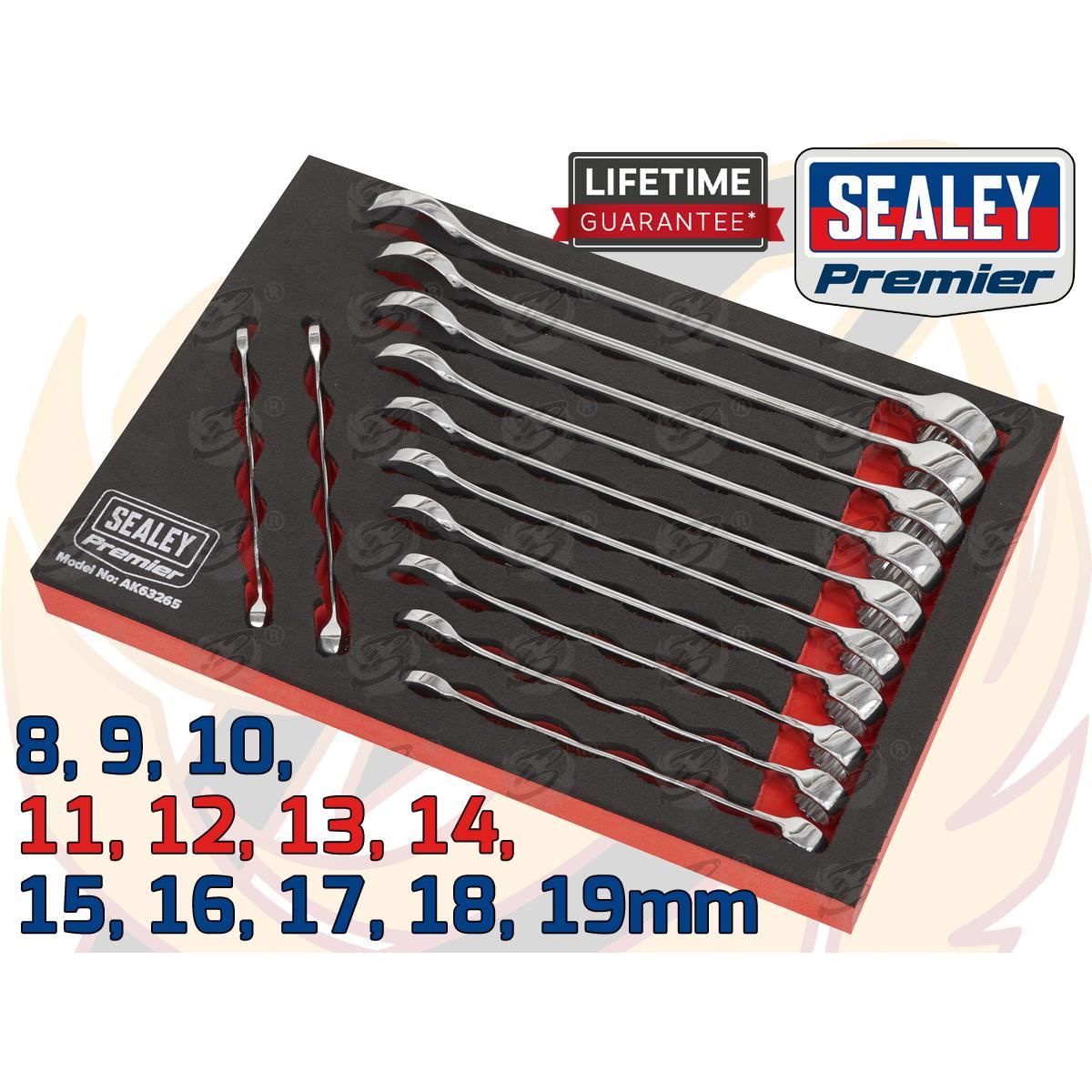 SEALEY 12PCS COMBINATION SPANNER SET ( OEPN & RING END ) ( 8MM - 19MM )