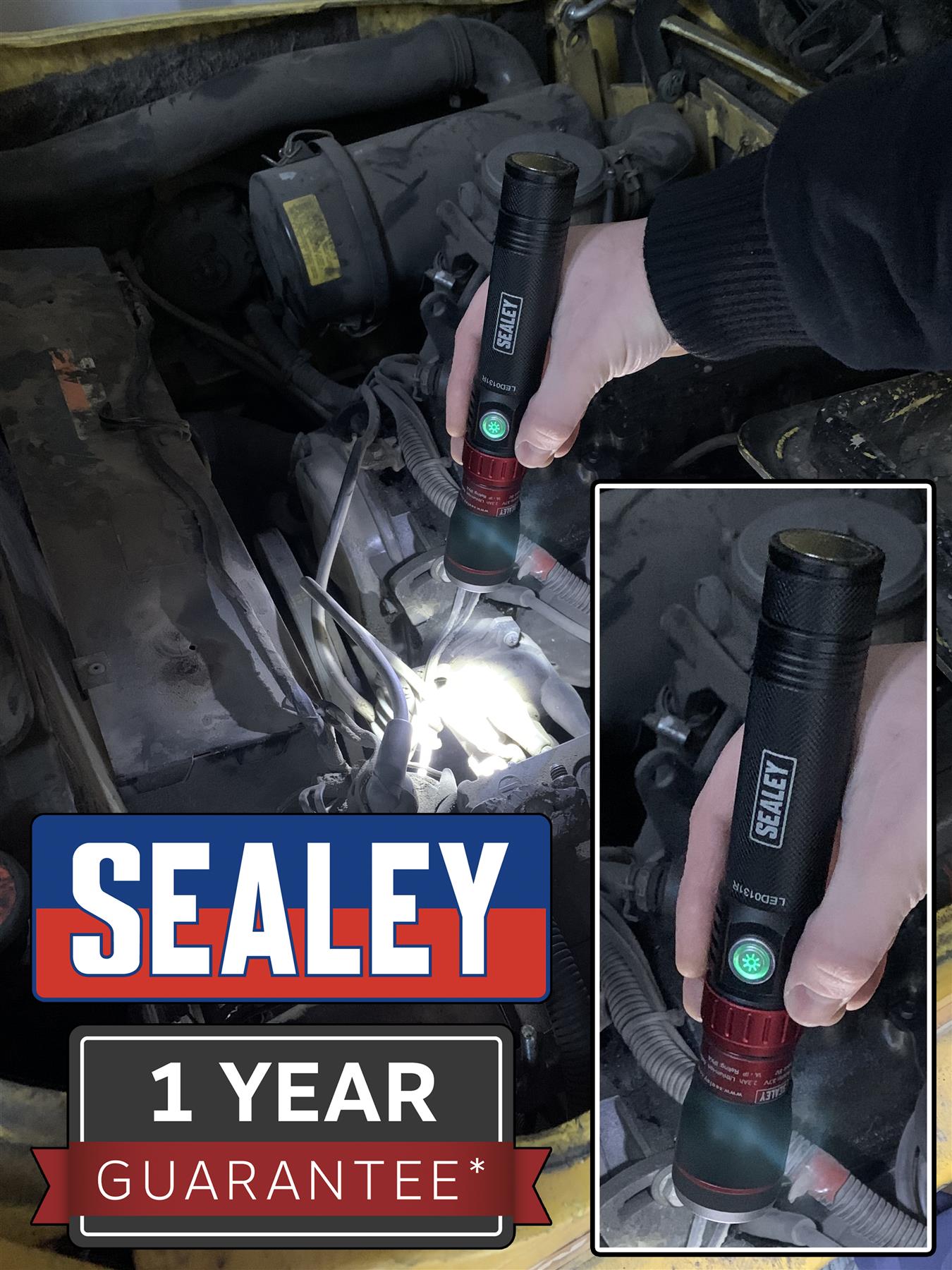SEALEY RECHARGEABLE COB LED INTERCHANGEABLE WORK LIGHT