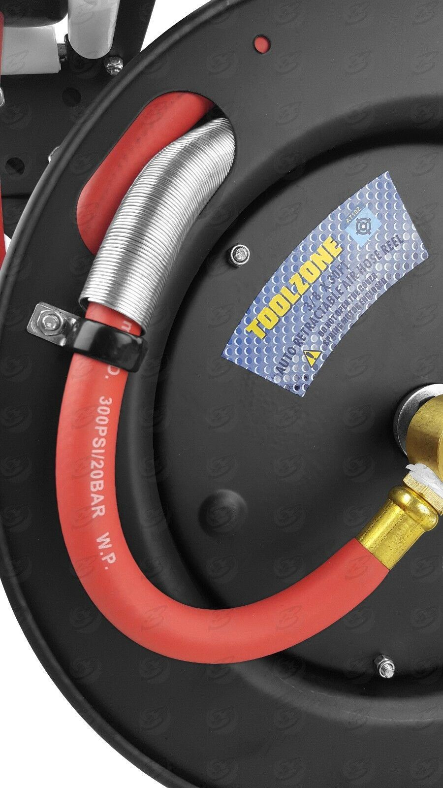 Toolzone Heavy Duty 3/8" x 30 Foot Auto Retractable Air Line Hose Compressor Air Hose Line AT102