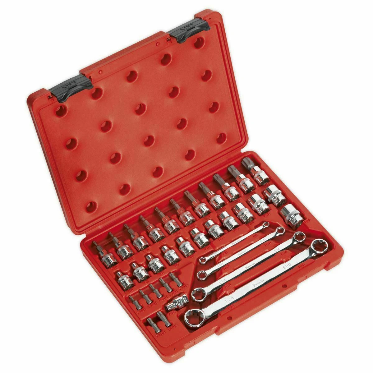 Sealey Trx-Star* Socket, Bit & Spanner Set 35 Piece 3/8"Sq Drive With A Manufacturers LifeTime Guarantee AK6198
