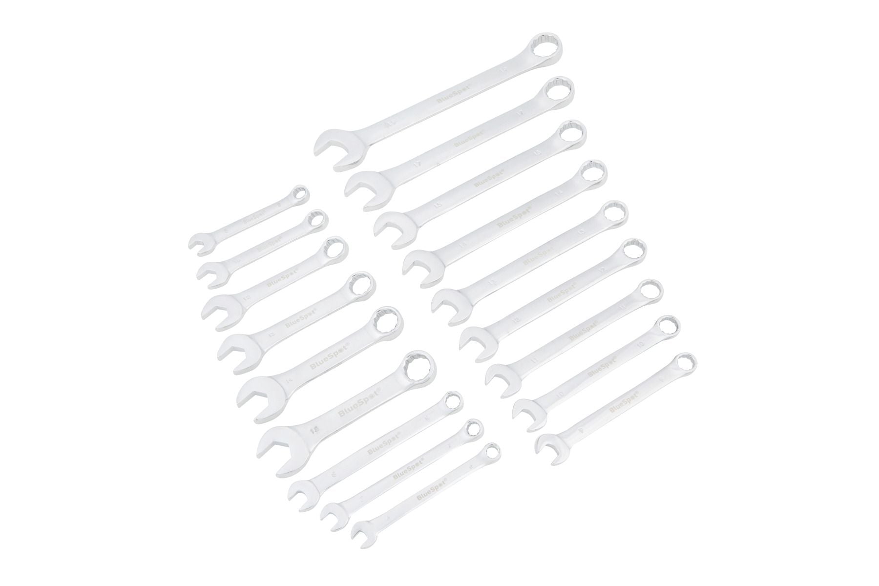 BlueSpot 18 Piece Metric Assorted Spanner Set (6-19mm) With A Manufacturers LifeTime Guarantee 04118