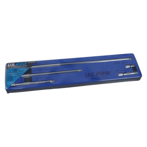 US Pro 5 Piece 3/8" Drive Extension Bar Set  4150