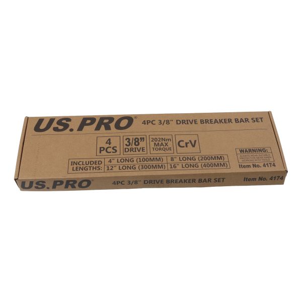 US Pro 4 Piece 3/8" Drive Breaker Bar Set  4174