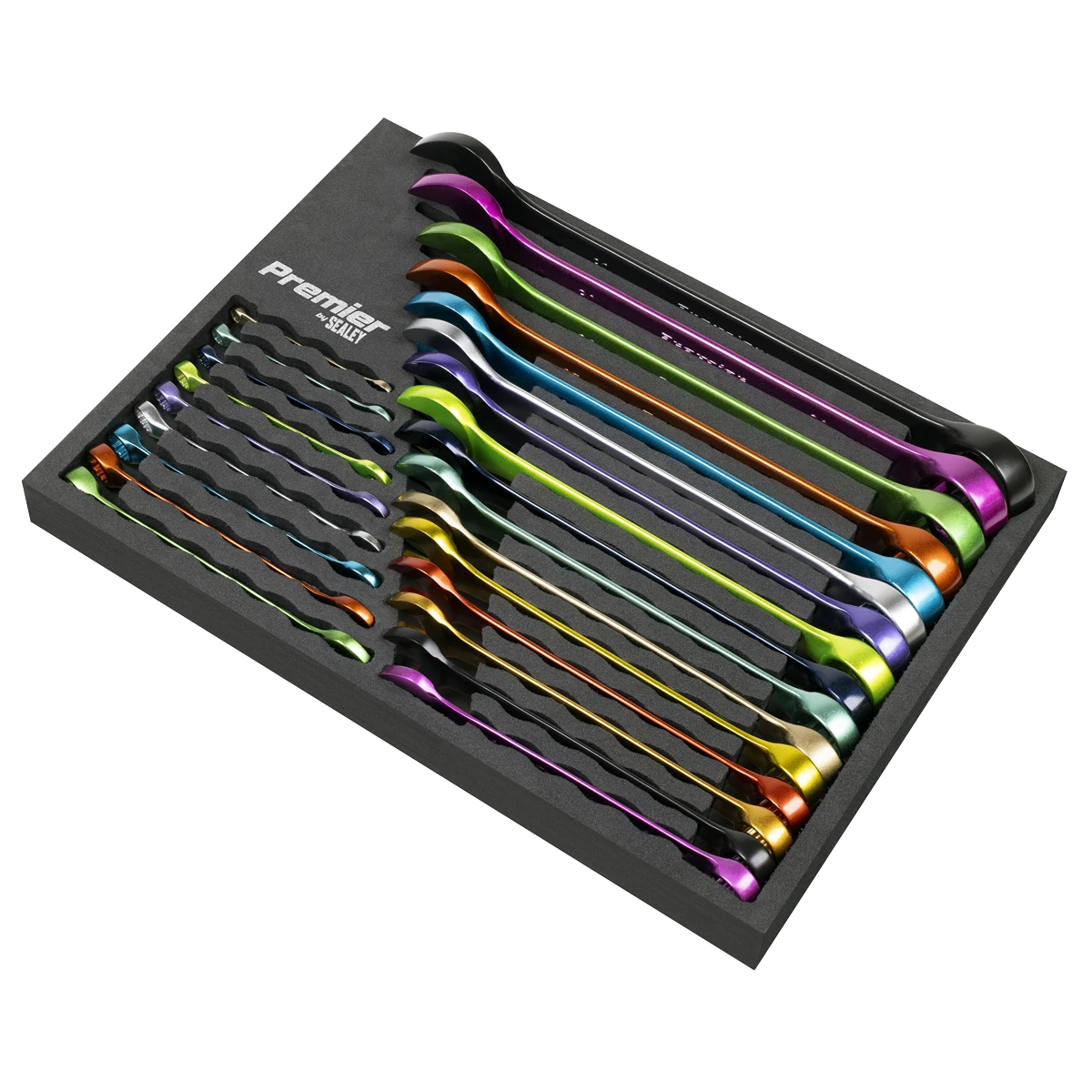 Sealey 25 Piece Multi Coloured Combination Spanners 6mm - 32mm In EVA Foam Storage Block With A Manufacturers LifeTime Guarantee AK63268