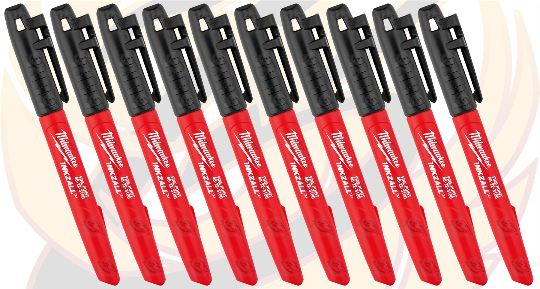 MILWAUKEE INKZALL 1mm ALL SURFACE MARKER PEN ( x10 )