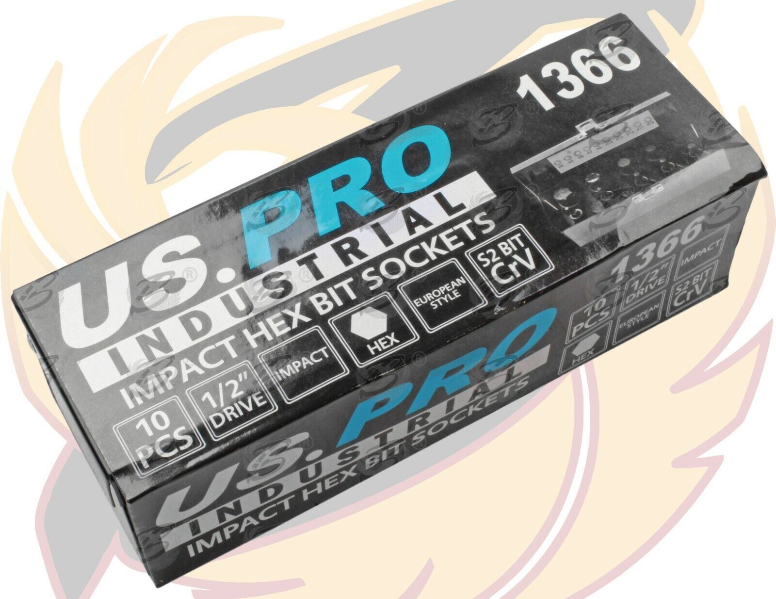 US PRO INDUSTRIAL 10PCS 1/2" DRIVE IMPACT HEX BIT SOCKETS H4 - H19