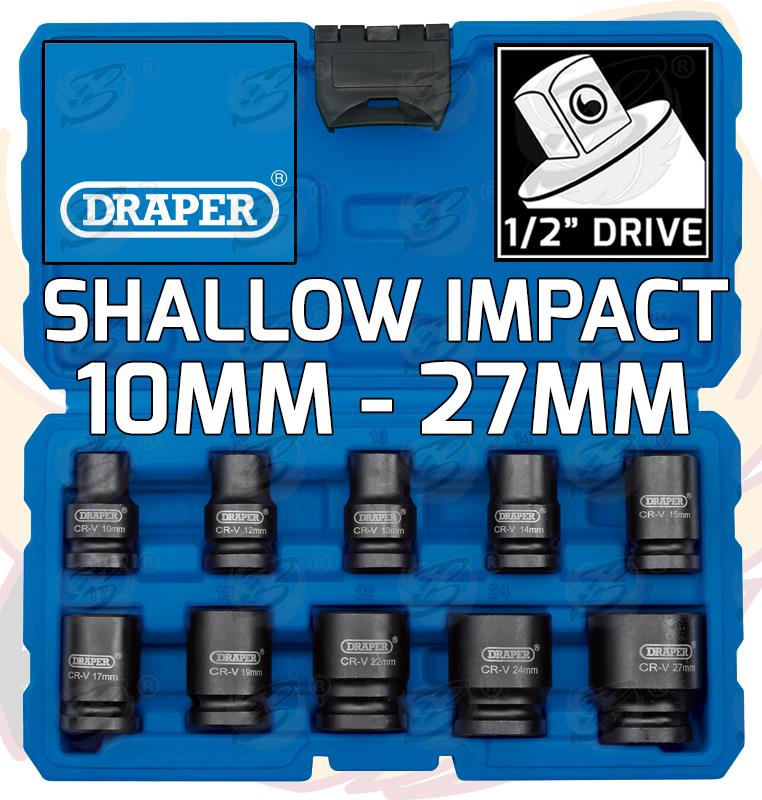 DRAPER 20V 400NM 1/2" DRIVE CORDLESS IMPACT WRENCH BRUSHLESS x2 3AH LI-ION BATTERIES WITH SOCKETS