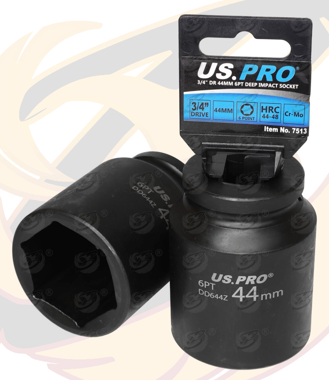 US PRO 44MM 3/4" DRIVE 6 POINT DEEP IMPACT SOCKET ( SINGLE )