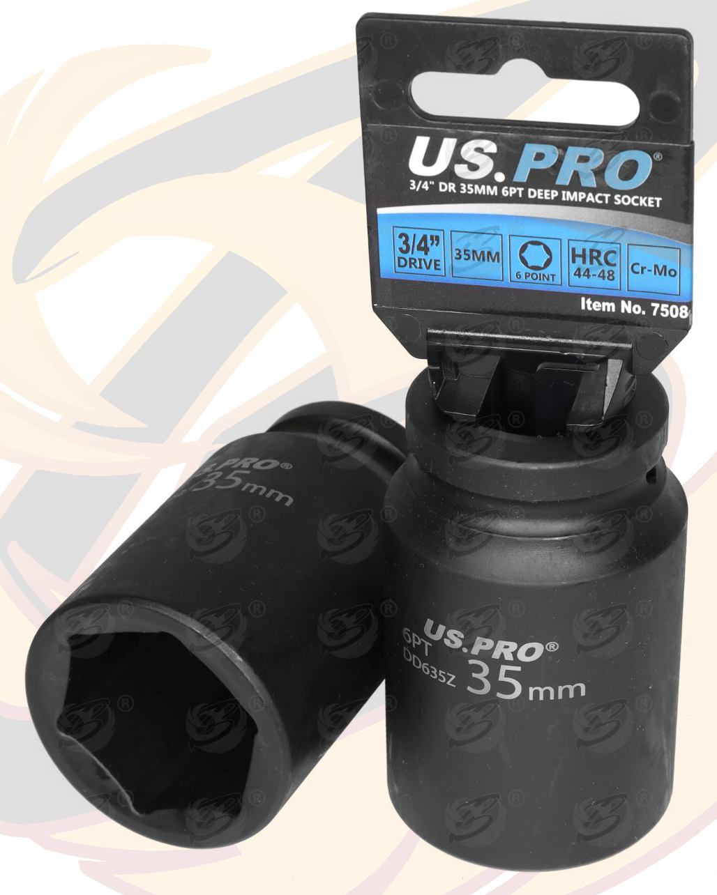 US Pro 35mm 3/4" Drive 6 Point Deep Impact Socket  7508