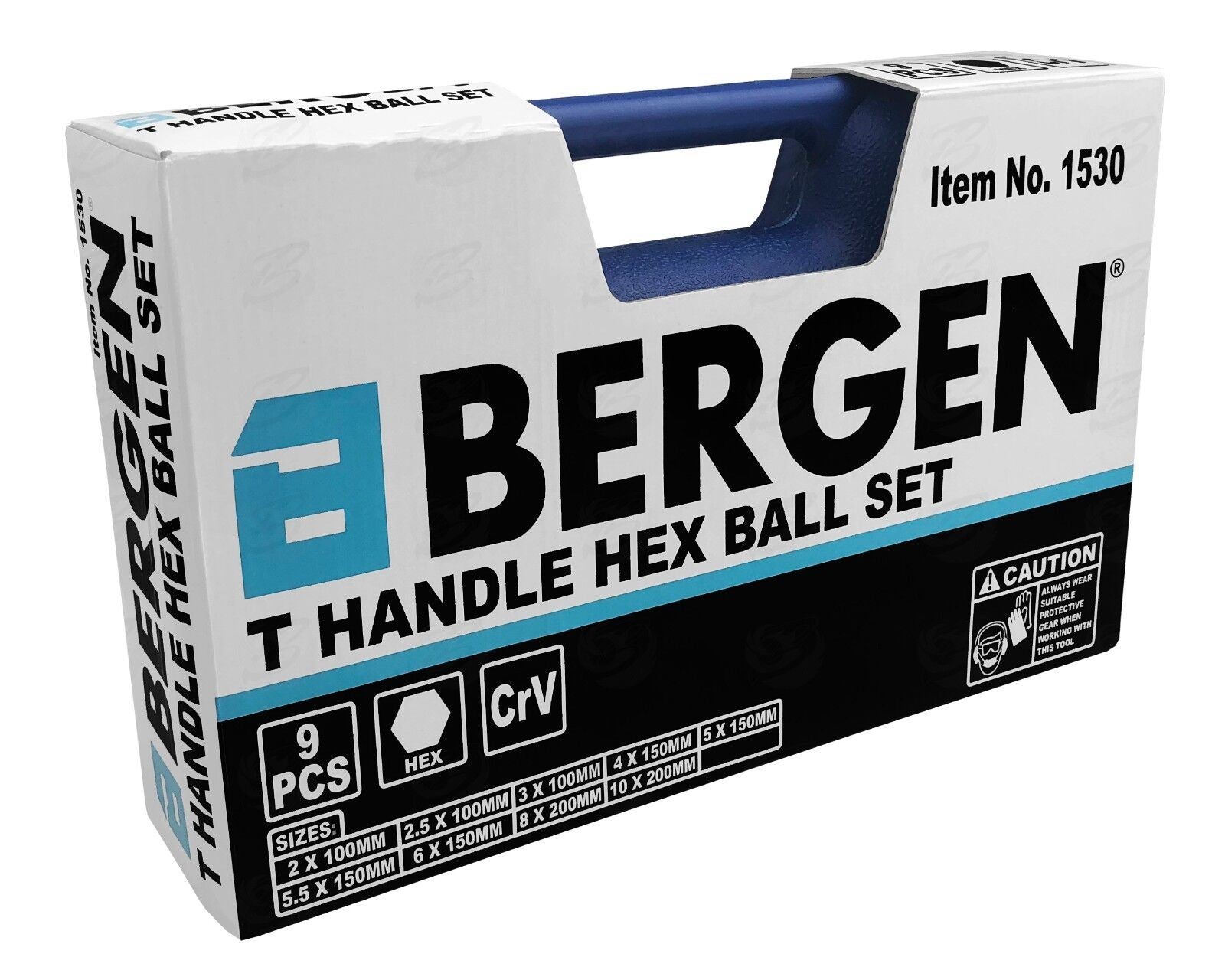 US Pro 9 Piece T Handle Ball Ended Hex Keys H2 - H10 1612